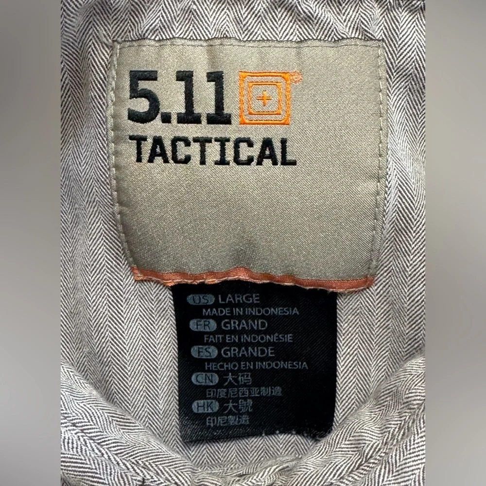 5.11 Tactical Button Up Shirt Mens Size LRG Gray Regular Fit Casual Short Sleeve - Picture 3 of 8